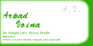 arpad voina business card